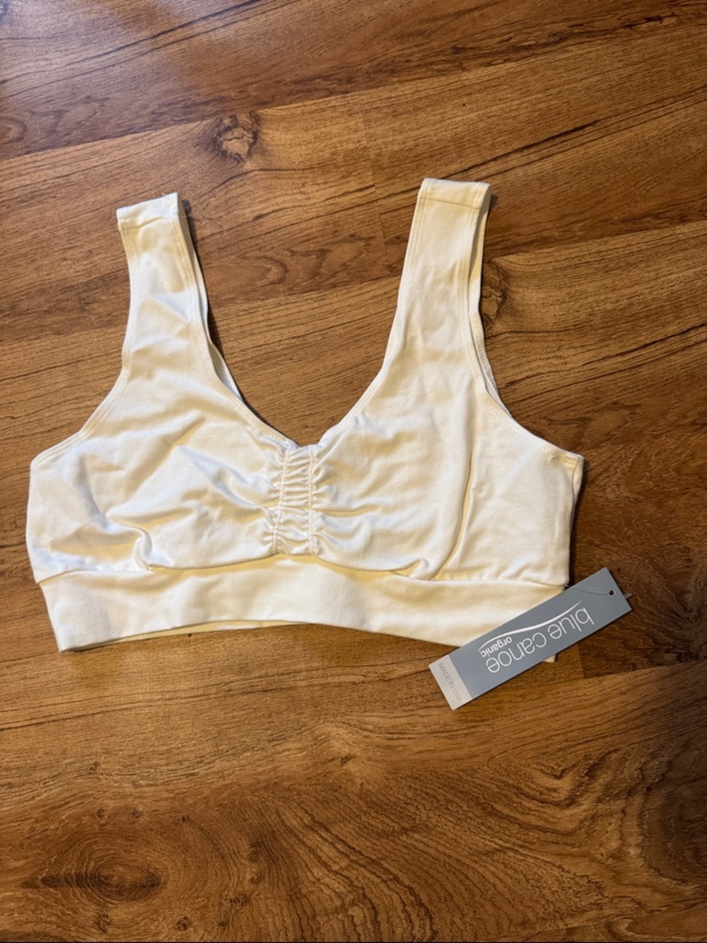 Blue Canoe Organic Cotton Ruched Front Natural Cream - Large - NWT